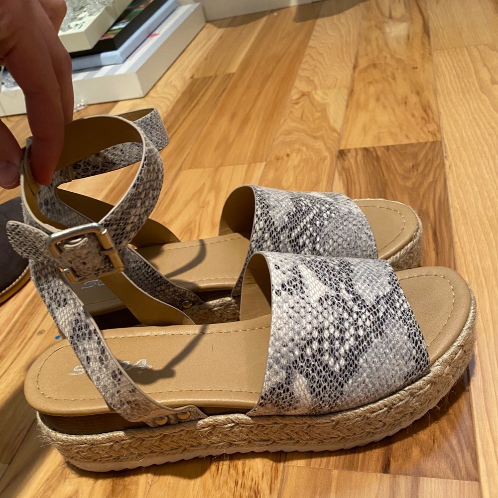 Snake Print SODA Platform Sandals